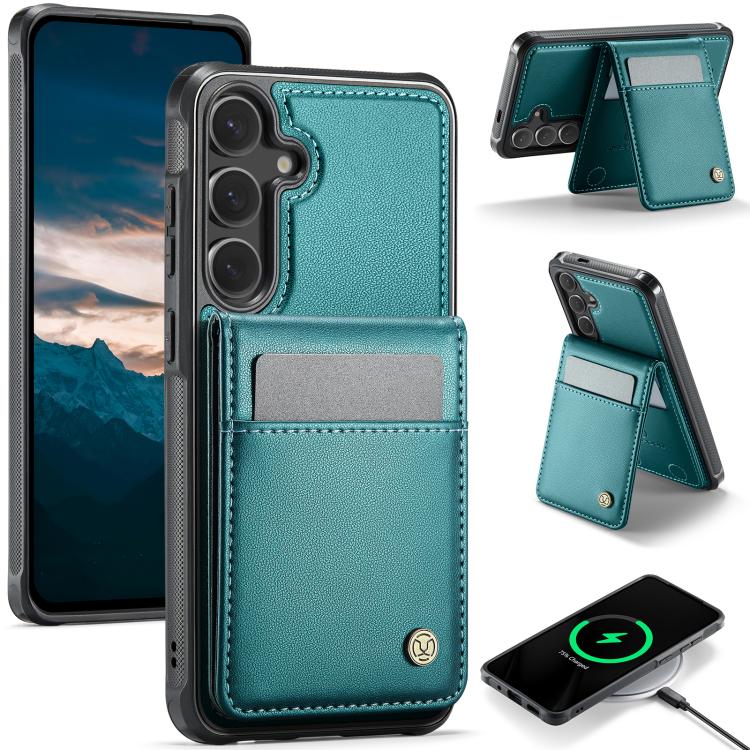 JEEHOOD J06 British Style RFID MagSafe Card Bag PU Phone Case, For Samsung Galaxy S25 Ultra 5G, For Samsung Galaxy S24 Ultra 5G, For Samsung Galaxy S24+ 5G, For Samsung Galaxy S24 5G