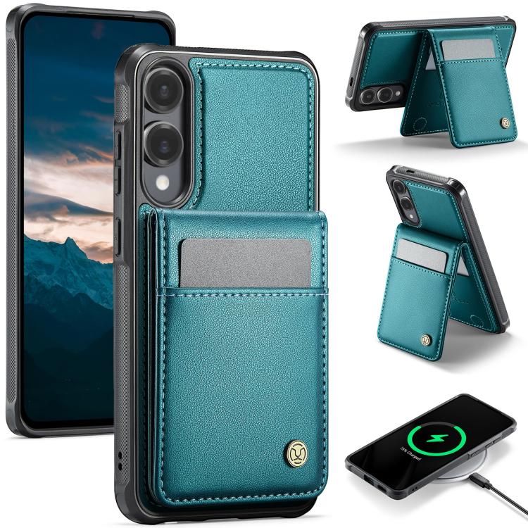 JEEHOOD J06 British Style RFID MagSafe Card Bag PU Phone Case, For Galaxy S25 FE 5G, For Samsung Galaxy S25 Edge 5G, For Samsung Galaxy S25 5G, For Samsung Galaxy S25+ 5G