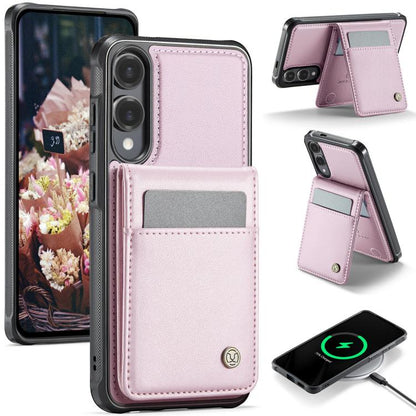 JEEHOOD J06 British Style RFID MagSafe Card Bag PU Phone Case, For Galaxy S25 FE 5G, For Samsung Galaxy S25 Edge 5G, For Samsung Galaxy S25 5G, For Samsung Galaxy S25+ 5G