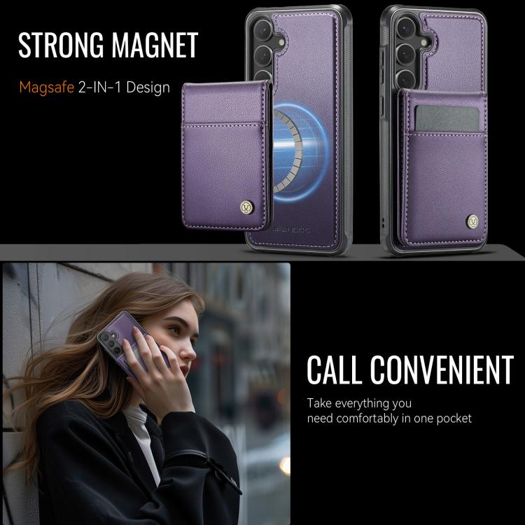 JEEHOOD J06 British Style RFID MagSafe Card Bag PU Phone Case, For Galaxy S26 FE 5G, For Samsung Galaxy S26+ 5G, For Samsung Galaxy S26 Ultra 5G, For Samsung Galaxy S26 5G