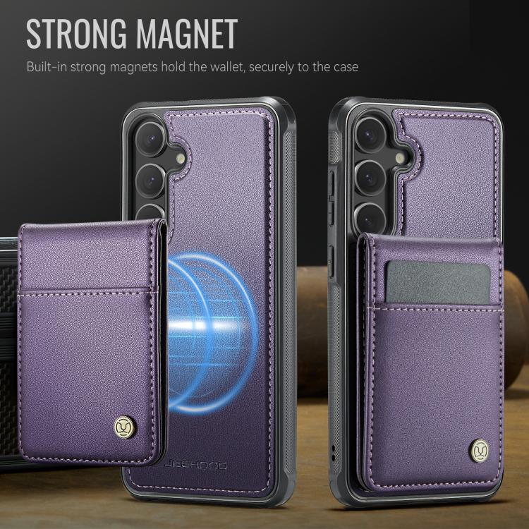 JEEHOOD J06 British Style RFID MagSafe Card Bag PU Phone Case, For Galaxy S25 FE 5G, For Samsung Galaxy S25 Edge 5G, For Samsung Galaxy S25 5G, For Samsung Galaxy S25+ 5G