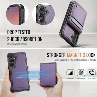 JEEHOOD J06 British Style RFID MagSafe Card Bag PU Phone Case, For Galaxy S25 FE 5G, For Samsung Galaxy S25 Edge 5G, For Samsung Galaxy S25 5G, For Samsung Galaxy S25+ 5G
