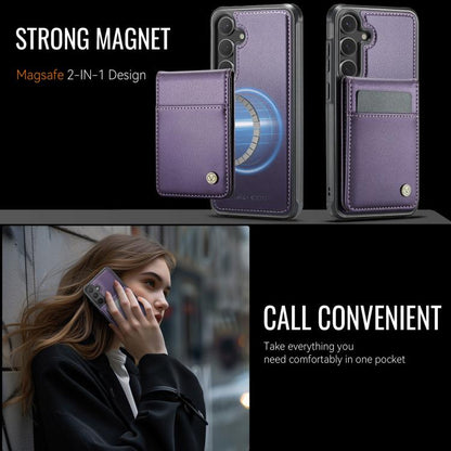 JEEHOOD J06 British Style RFID MagSafe Card Bag PU Phone Case, For Galaxy S25 FE 5G, For Samsung Galaxy S25 Edge 5G, For Samsung Galaxy S25 5G, For Samsung Galaxy S25+ 5G