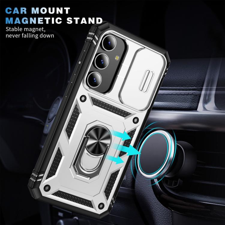 Sliding Camshield TPU Hybrid PC Phone Case with Holder, For Samsung Galaxy S25+ 5G, For Samsung Galaxy S25 Ultra 5G