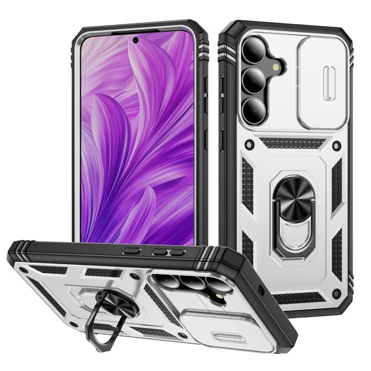 Sliding Camshield TPU Hybrid PC Phone Case with Holder, For Samsung Galaxy S25 FE 5G, For Samsung Galaxy S25 Edge 5G, For Samsung Galaxy S25 5G
