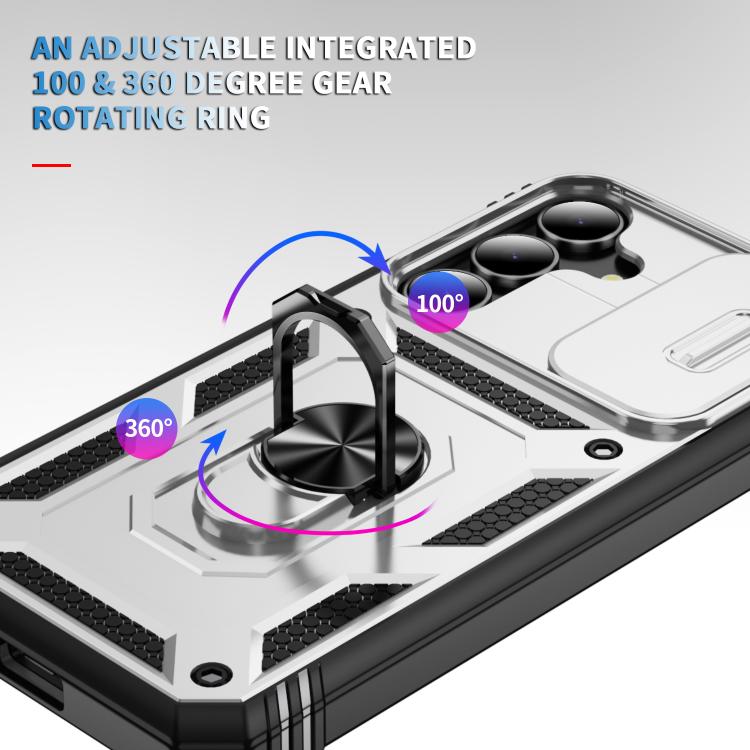 Sliding Camshield TPU Hybrid PC Phone Case with Holder, For Samsung Galaxy S25 FE 5G, For Samsung Galaxy S25 Edge 5G, For Samsung Galaxy S25 5G