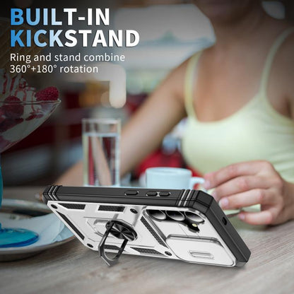 Sliding Camshield TPU Hybrid PC Phone Case with Holder, For Samsung Galaxy S25 FE 5G, For Samsung Galaxy S25 Edge 5G, For Samsung Galaxy S25 5G