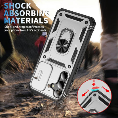 Sliding Camshield TPU Hybrid PC Phone Case with Holder, For Samsung Galaxy S25 FE 5G, For Samsung Galaxy S25 Edge 5G, For Samsung Galaxy S25 5G