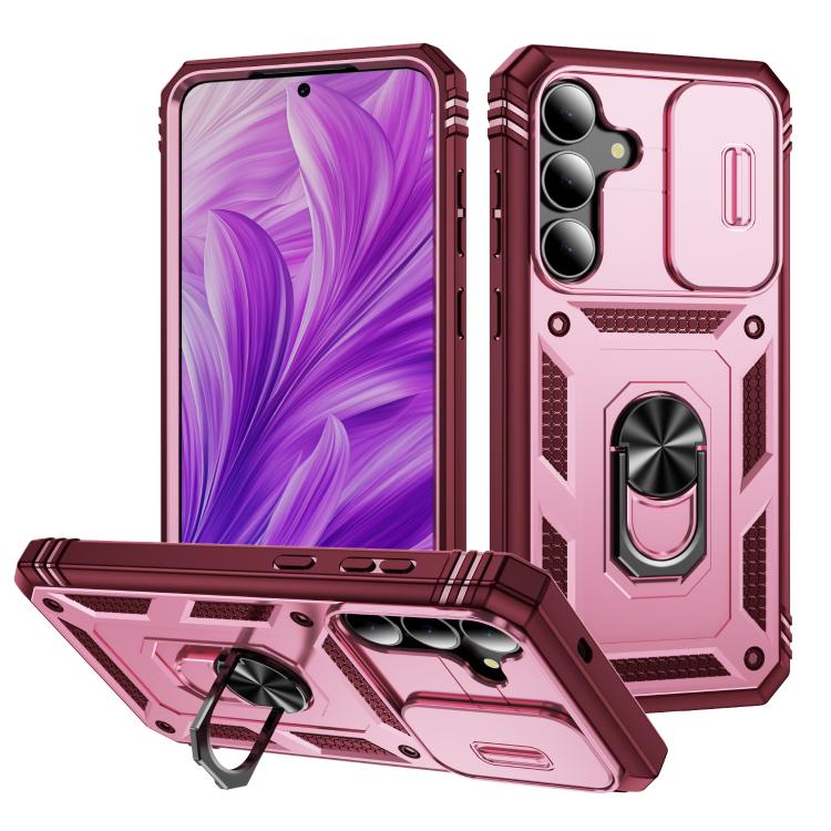 Sliding Camshield TPU Hybrid PC Phone Case with Holder, For Samsung Galaxy S25 FE 5G, For Samsung Galaxy S25 Edge 5G, For Samsung Galaxy S25 5G