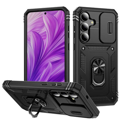 Sliding Camshield TPU Hybrid PC Phone Case with Holder, For Samsung Galaxy S25 FE 5G, For Samsung Galaxy S25 Edge 5G, For Samsung Galaxy S25 5G
