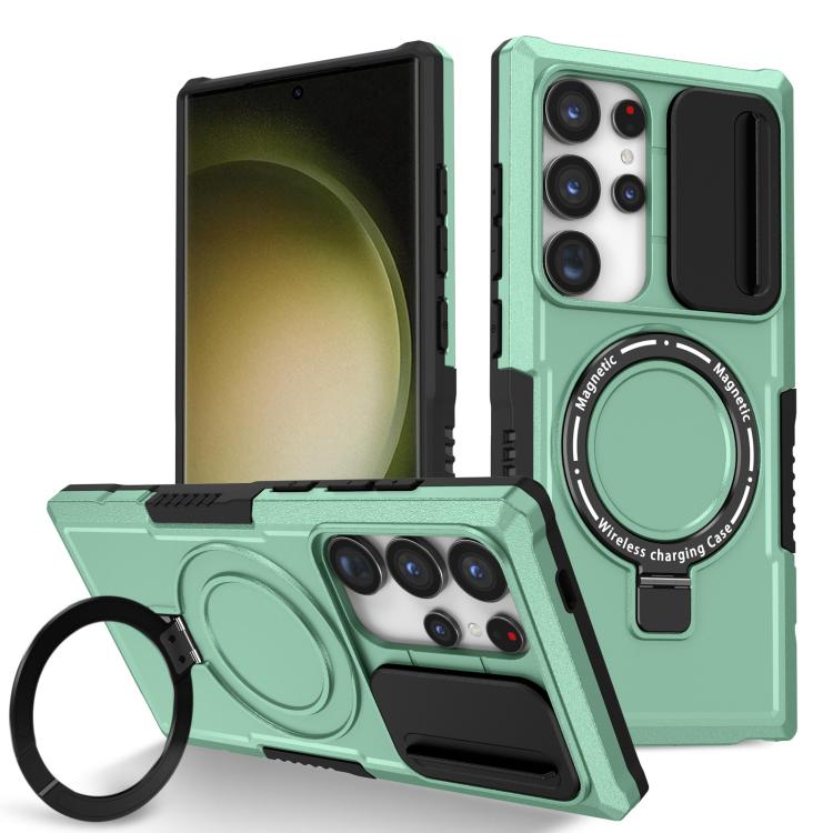 Sliding Camshield MagSafe Holder TPU Hybrid PC Phone Case, For Samsung Galaxy S24 Ultra 5G, For Samsung Galaxy S24+ 5G