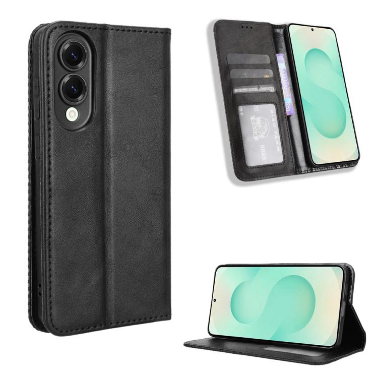 Magnetic Buckle Retro Texture Leather Phone Case, For Samsung Galaxy S25 FE 5G, For Samsung Galaxy S25 Edge 5G, For Samsung Galaxy S25 5G, For Samsung Galaxy S25+ 5G, For Samsung Galaxy S25 Ultra 5G, For Samsung Galaxy S24 FE 5G