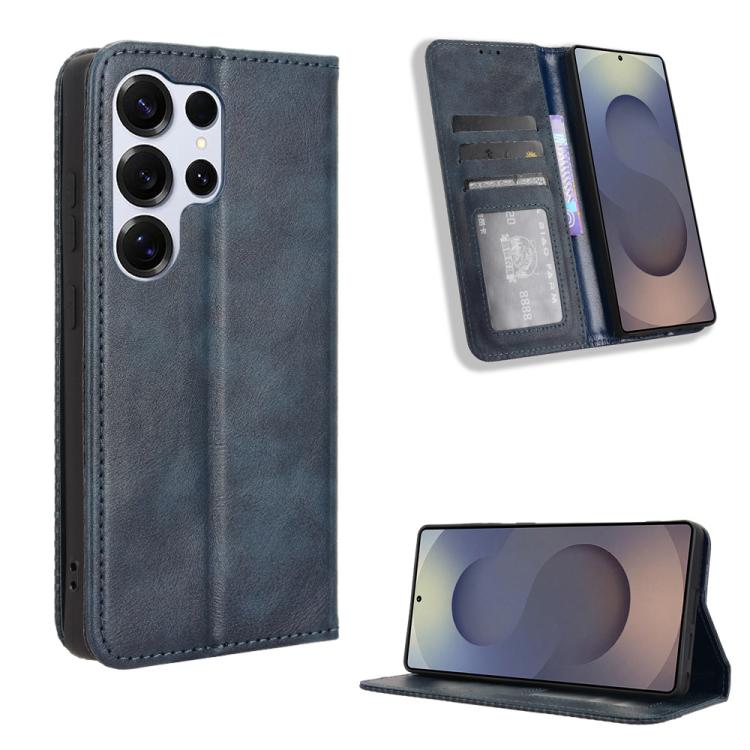 Magnetic Buckle Retro Texture Leather Phone Case, For Samsung Galaxy S25+ 5G, For Samsung Galaxy S25 Ultra 5G, For Samsung Galaxy S24 FE 5G