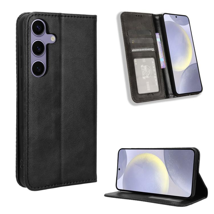 Magnetic Buckle Retro Texture Leather Phone Case, For Samsung Galaxy S25 FE 5G, For Samsung Galaxy S25 Edge 5G, For Samsung Galaxy S25 5G, For Samsung Galaxy S25+ 5G, For Samsung Galaxy S25 Ultra 5G, For Samsung Galaxy S24 FE 5G