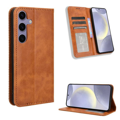 Magnetic Buckle Retro Texture Leather Phone Case, For Samsung Galaxy S25 FE 5G, For Samsung Galaxy S25 Edge 5G, For Samsung Galaxy S25 5G, For Samsung Galaxy S25+ 5G, For Samsung Galaxy S25 Ultra 5G, For Samsung Galaxy S24 FE 5G