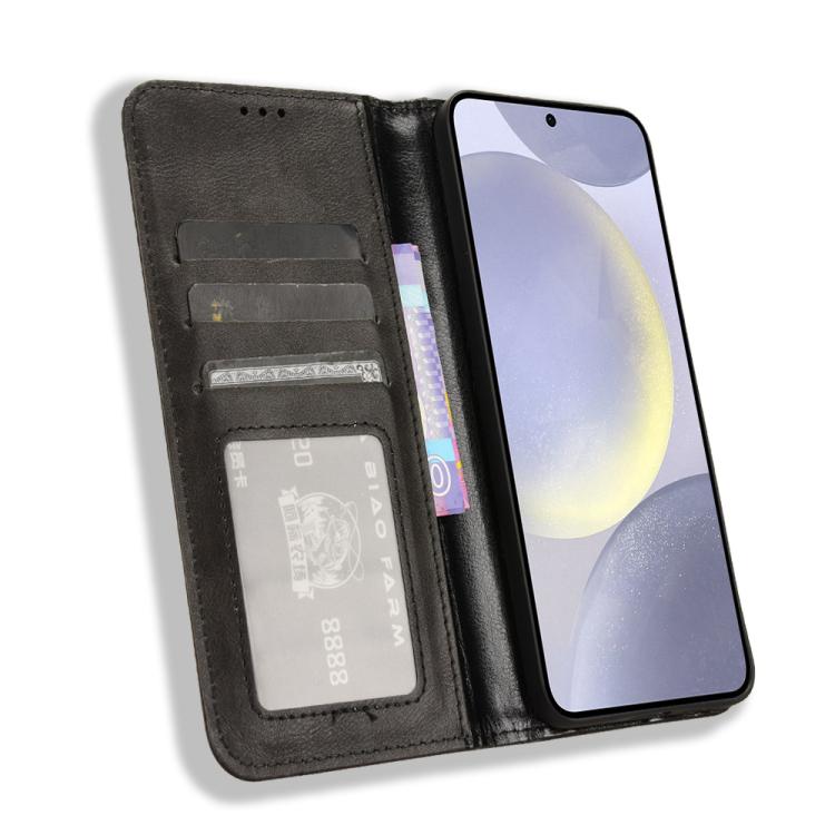 Magnetic Buckle Retro Texture Leather Phone Case, For Samsung Galaxy S25+ 5G, For Samsung Galaxy S25 Ultra 5G, For Samsung Galaxy S24 FE 5G
