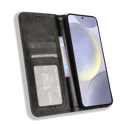 Magnetic Buckle Retro Texture Leather Phone Case, For Samsung Galaxy S25+ 5G, For Samsung Galaxy S25 Ultra 5G, For Samsung Galaxy S24 FE 5G