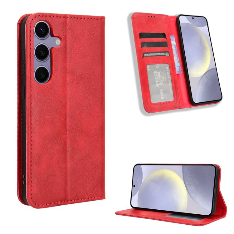 Magnetic Buckle Retro Texture Leather Phone Case, For Samsung Galaxy S25 FE 5G, For Samsung Galaxy S25 Edge 5G, For Samsung Galaxy S25 5G, For Samsung Galaxy S25+ 5G, For Samsung Galaxy S25 Ultra 5G, For Samsung Galaxy S24 FE 5G