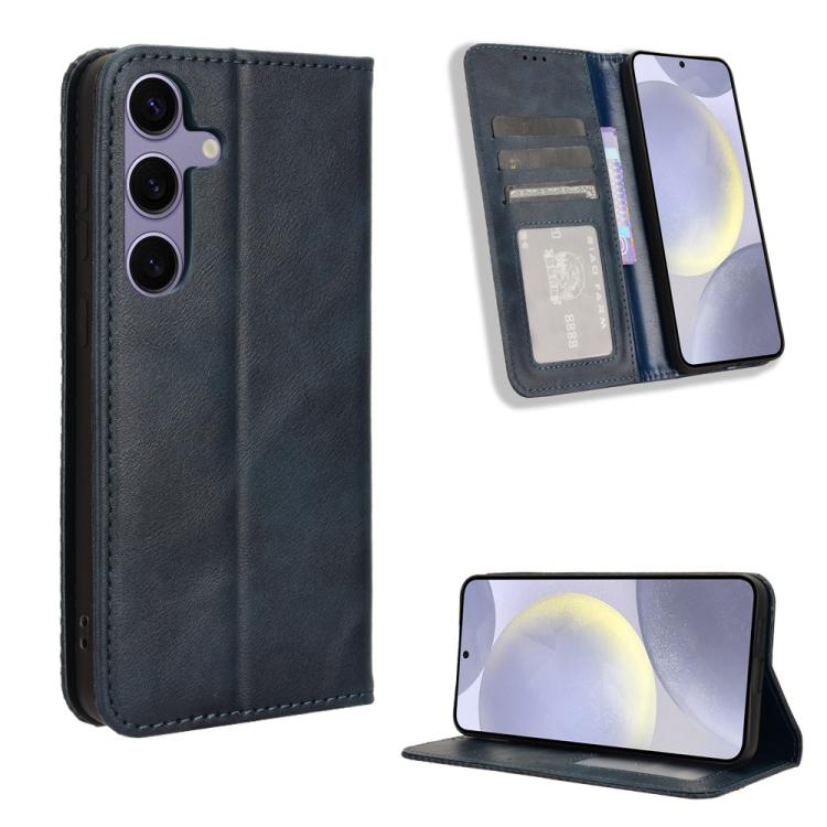 Magnetic Buckle Retro Texture Leather Phone Case, For Samsung Galaxy S25+ 5G, For Samsung Galaxy S25 Ultra 5G, For Samsung Galaxy S24 FE 5G