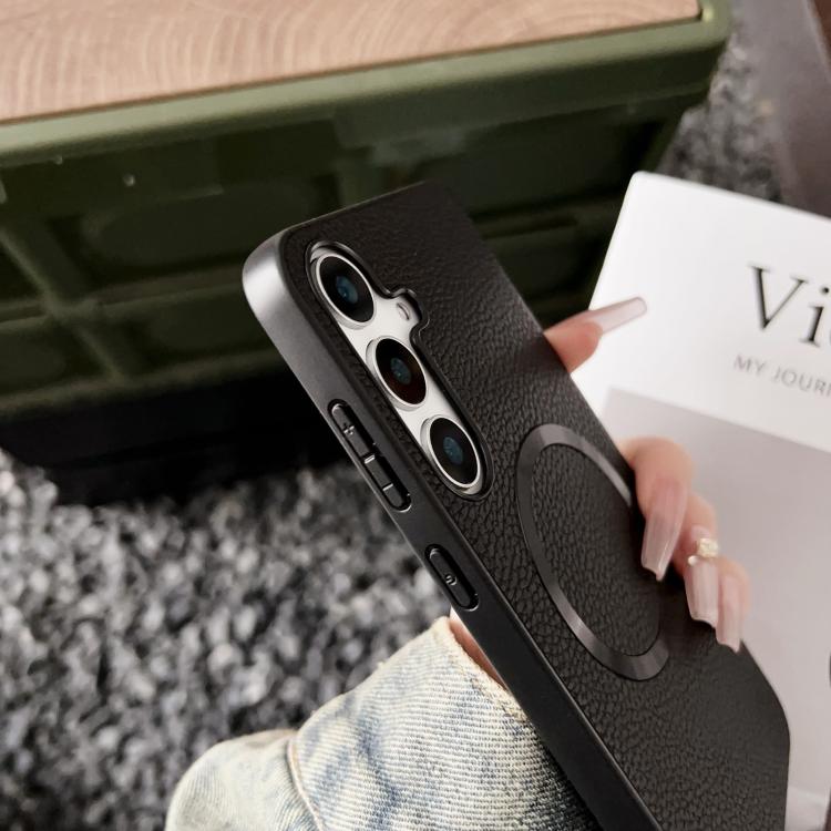 CD Magsafe Magnetic Litchi Texture Phone Case, For Samsung Galaxy S25 5G, For Samsung Galaxy S25+ 5G, For Samsung Galaxy S25 Ultra 5G