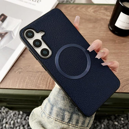 CD Magsafe Magnetic Litchi Texture Phone Case, For Samsung Galaxy S25 5G, For Samsung Galaxy S25+ 5G, For Samsung Galaxy S25 Ultra 5G