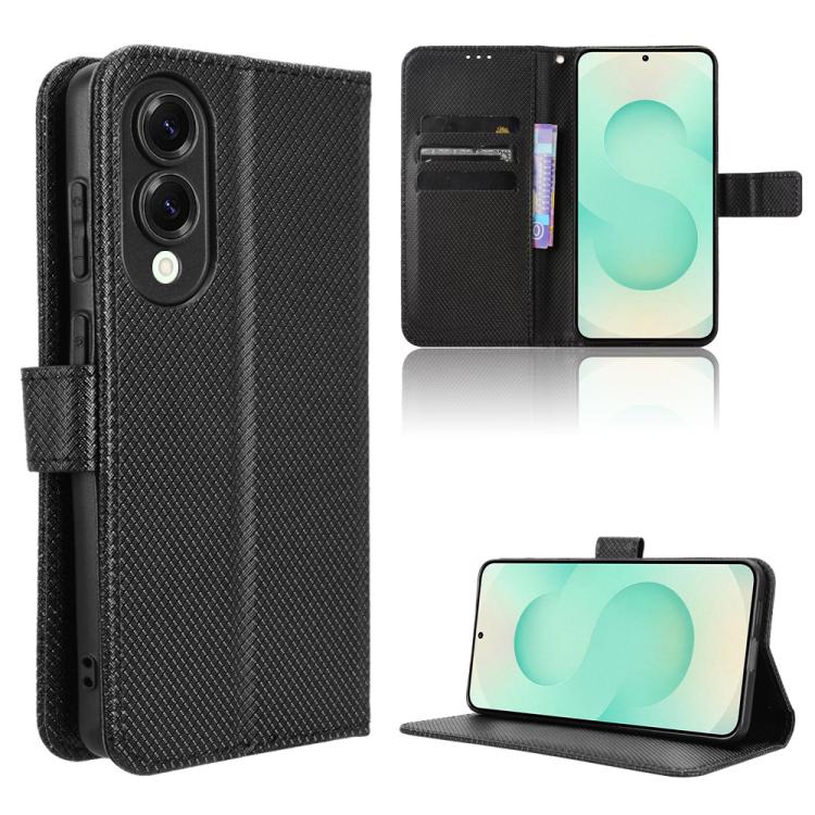 Diamond Texture Leather Phone Case, For Samsung Galaxy S25 FE 5G, For Samsung Galaxy S25 Edge 5G, For Samsung Galaxy S25 5G, For Samsung Galaxy S25+ 5G