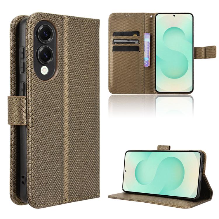 Diamond Texture Leather Phone Case, For Samsung Galaxy S25 FE 5G, For Samsung Galaxy S25 Edge 5G, For Samsung Galaxy S25 5G, For Samsung Galaxy S25+ 5G