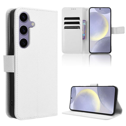 Diamond Texture Leather Phone Case, For Samsung Galaxy S25 FE 5G, For Samsung Galaxy S25 Edge 5G, For Samsung Galaxy S25 5G, For Samsung Galaxy S25+ 5G