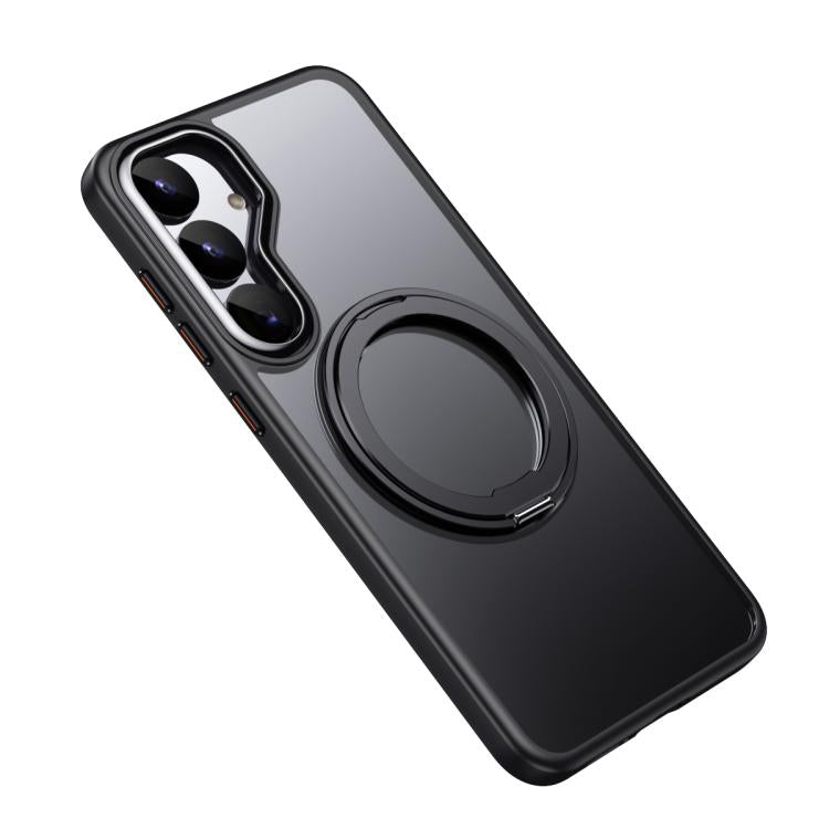 Frosted 360 Degree MagSafe Magnetic Holder Phone Case, For Samsung Galaxy S25 5G, For Samsung Galaxy S25+ 5G, For Samsung Galaxy S25 Ultra 5G