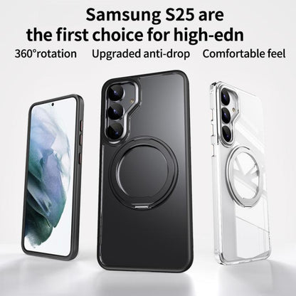 Frosted 360 Degree MagSafe Magnetic Holder Phone Case, For Samsung Galaxy S25 5G, For Samsung Galaxy S25+ 5G, For Samsung Galaxy S25 Ultra 5G