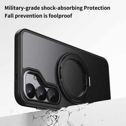 Frosted 360 Degree MagSafe Magnetic Holder Phone Case, For Samsung Galaxy S25 5G, For Samsung Galaxy S25+ 5G, For Samsung Galaxy S25 Ultra 5G