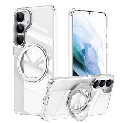 Frosted 360 Degree MagSafe Magnetic Holder Phone Case, For Samsung Galaxy S25 5G, For Samsung Galaxy S25+ 5G, For Samsung Galaxy S25 Ultra 5G