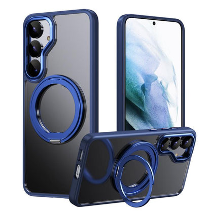 Frosted 360 Degree MagSafe Magnetic Holder Phone Case, For Samsung Galaxy S25 5G, For Samsung Galaxy S25+ 5G, For Samsung Galaxy S25 Ultra 5G