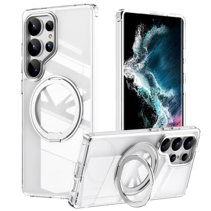 Frosted 360 Degree MagSafe Magnetic Holder Phone Case, For Samsung Galaxy S25 5G, For Samsung Galaxy S25+ 5G, For Samsung Galaxy S25 Ultra 5G