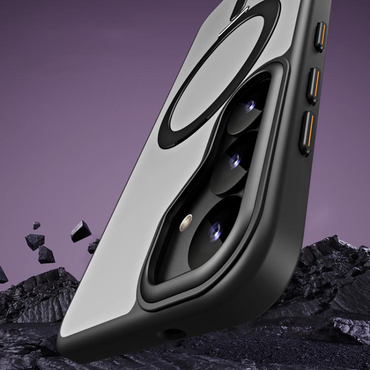 MagSafe Airbag Shockproof Frosted Phone Case with Fold Holder, For Samsung Galaxy S25 5G, For Samsung Galaxy S25+ 5G, For Samsung Galaxy S25 Ultra 5G