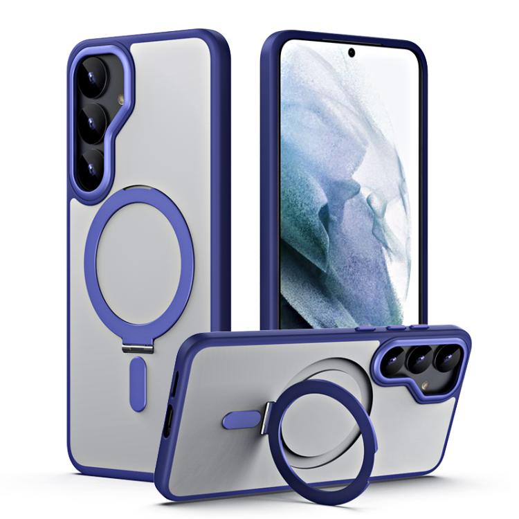 MagSafe Airbag Shockproof Frosted Phone Case with Fold Holder, For Samsung Galaxy S25 5G, For Samsung Galaxy S25+ 5G, For Samsung Galaxy S25 Ultra 5G