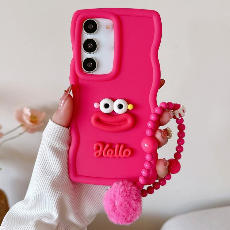 Cartoon Sausage Mouth TPU Phone Case with Bead Chain, For Samsung Galaxy S22 Ultra 5G, For Samsung Galaxy S22 5G, For Samsung Galaxy S21 FE 5G