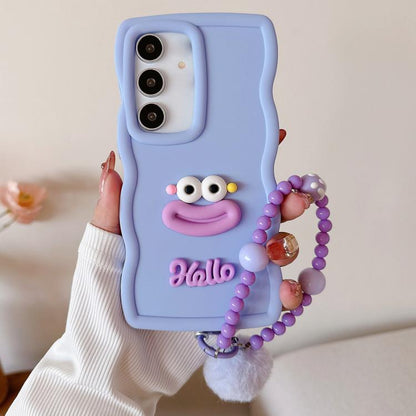 Cartoon Sausage Mouth TPU Phone Case with Bead Chain, For Samsung Galaxy S24 Ultra 5G, For Samsung Galaxy S24+ 5G, For Samsung Galaxy S24 5G, For Samsung Galaxy S23 FE 5G