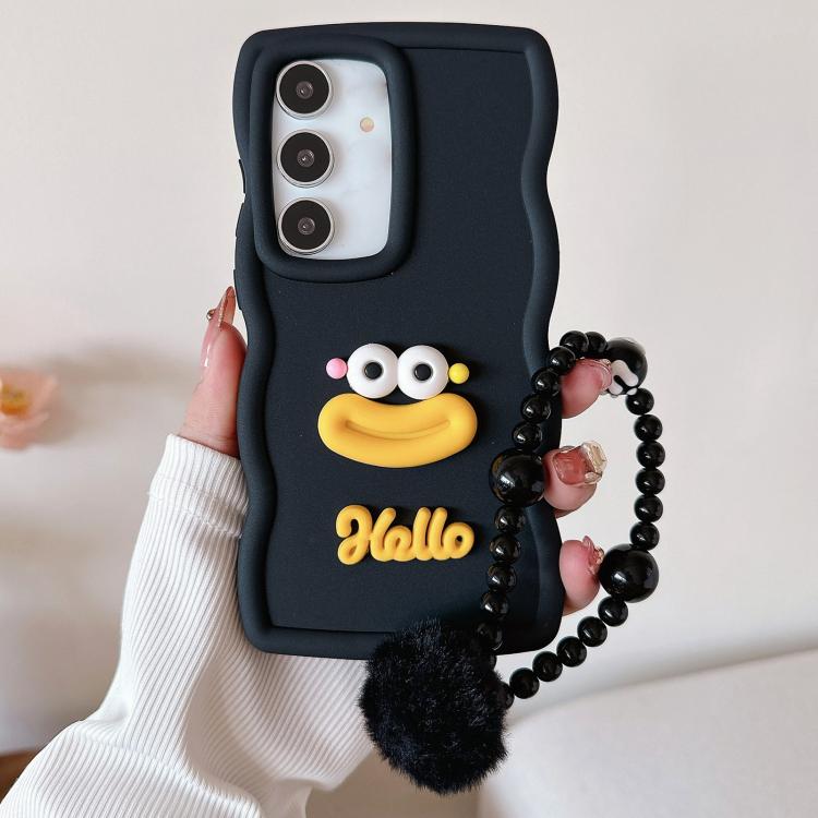 Cartoon Sausage Mouth TPU Phone Case with Bead Chain, For Samsung Galaxy S25 5G, For Samsung Galaxy S25+ 5G, For Samsung Galaxy S25 Ultra 5G, For Samsung Galaxy S24 FE 5G