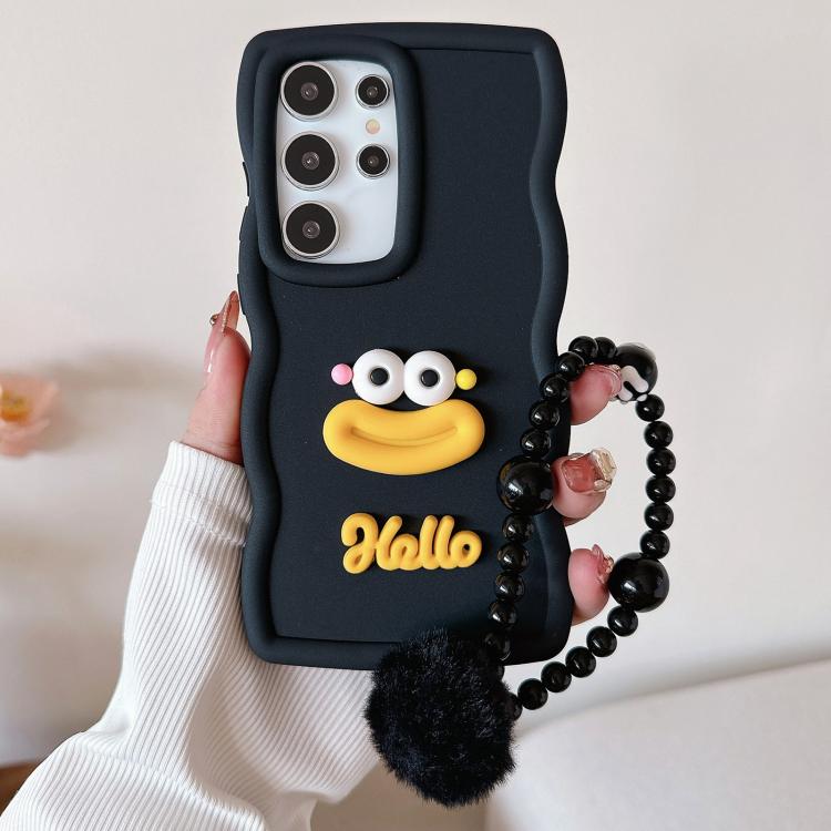 Cartoon Sausage Mouth TPU Phone Case with Bead Chain, For Samsung Galaxy S25 5G, For Samsung Galaxy S25+ 5G, For Samsung Galaxy S25 Ultra 5G, For Samsung Galaxy S24 FE 5G