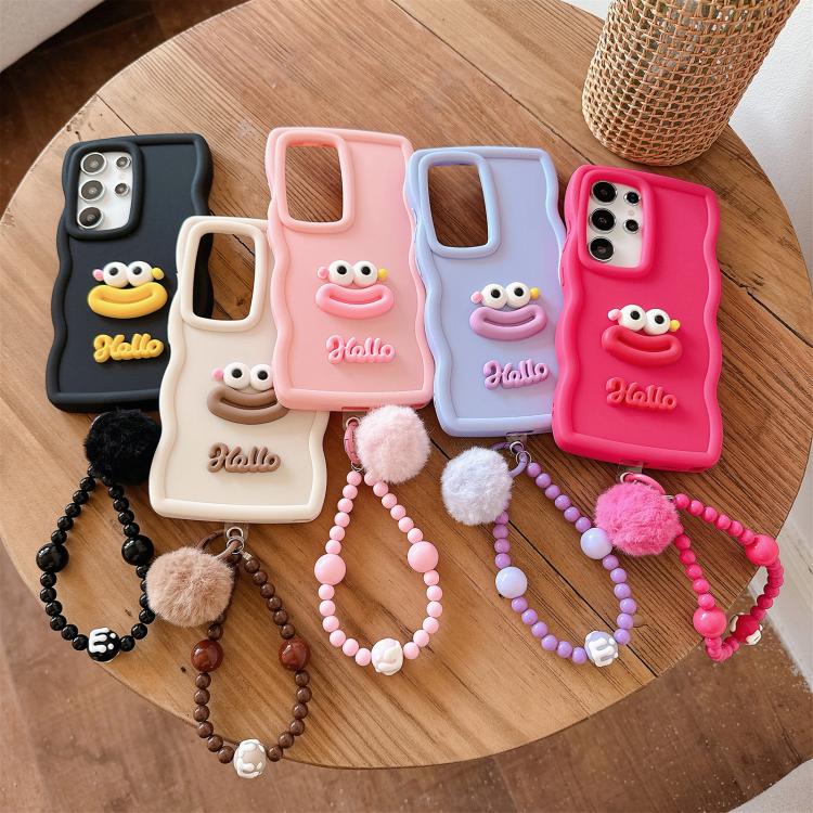 Cartoon Sausage Mouth TPU Phone Case with Bead Chain, For Samsung Galaxy S25 5G, For Samsung Galaxy S25+ 5G, For Samsung Galaxy S25 Ultra 5G, For Samsung Galaxy S24 FE 5G