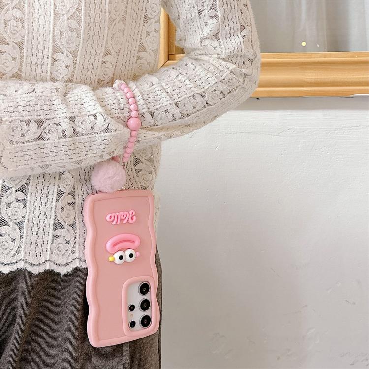 Cartoon Sausage Mouth TPU Phone Case with Bead Chain, For Samsung Galaxy S25 5G, For Samsung Galaxy S25+ 5G, For Samsung Galaxy S25 Ultra 5G, For Samsung Galaxy S24 FE 5G