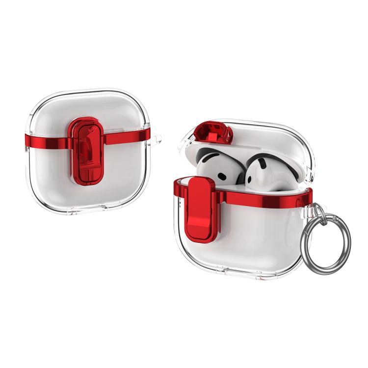 Electroplating Transparent Wireless Earphones Case with Security Lock, For AirPods Pro 3, For AirPods 4, For AirPods Pro 2
