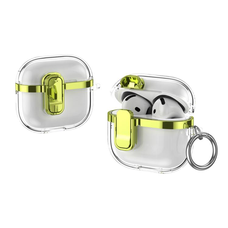 Electroplating Transparent Wireless Earphones Case with Security Lock, For AirPods Pro 3, For AirPods 4, For AirPods Pro 2