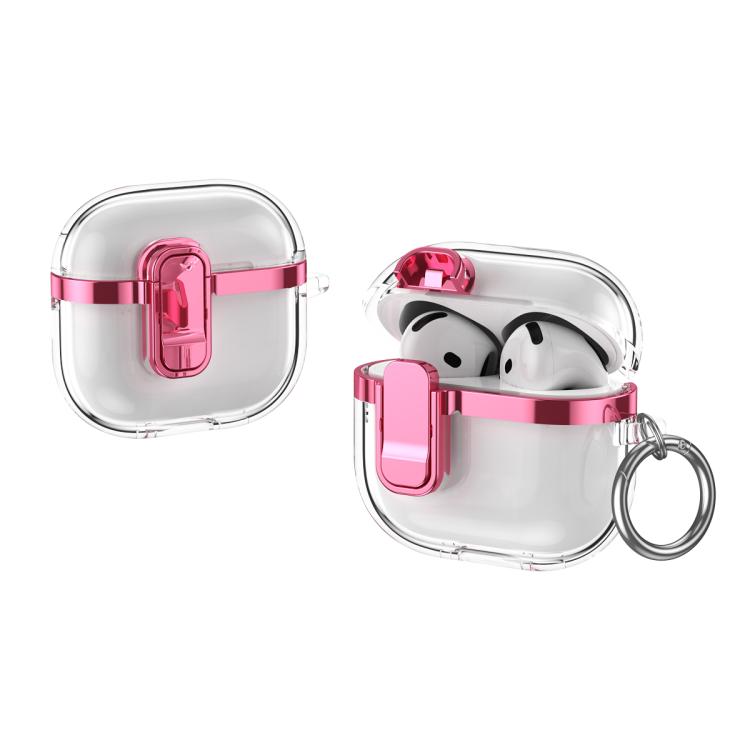 Electroplating Transparent Wireless Earphones Case with Security Lock, For AirPods Pro 3, For AirPods 4, For AirPods Pro 2