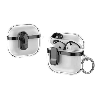 Electroplating Transparent Wireless Earphones Case with Security Lock, For AirPods Pro 3, For AirPods 4, For AirPods Pro 2