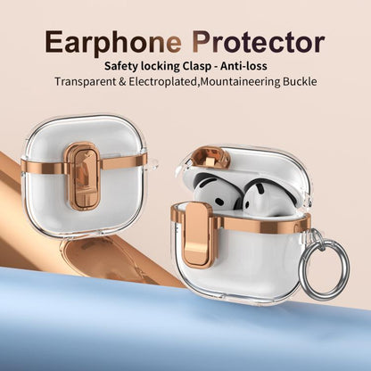 Electroplating Transparent Wireless Earphones Case with Security Lock, For AirPods 3, For AirPods Pro, For AirPods 1 / 2