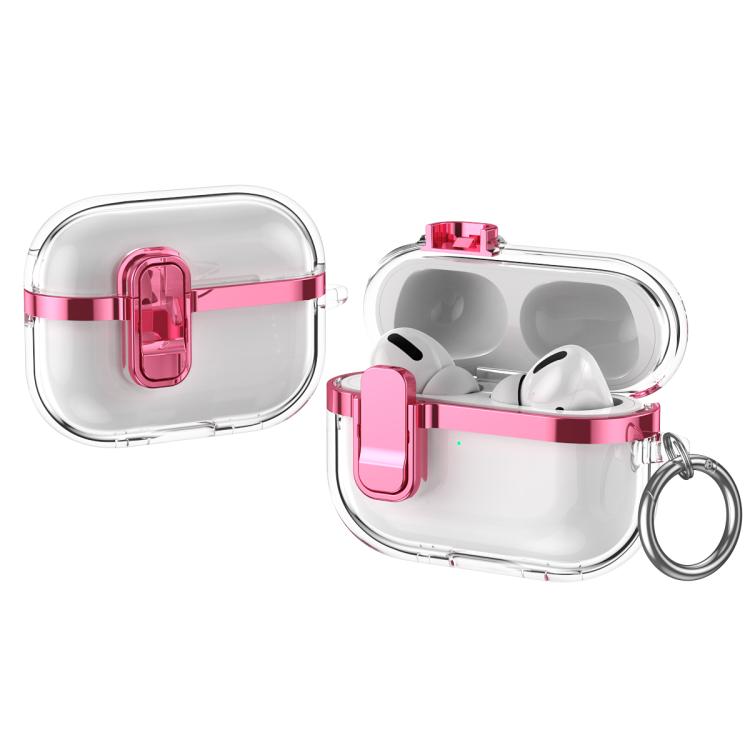 Electroplating Transparent Wireless Earphones Case with Security Lock, For AirPods 3, For AirPods Pro, For AirPods 1 / 2