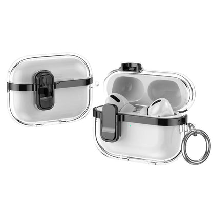 Electroplating Transparent Wireless Earphones Case with Security Lock, For AirPods 3, For AirPods Pro, For AirPods 1 / 2