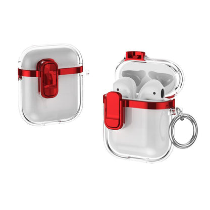 Electroplating Transparent Wireless Earphones Case with Security Lock, For AirPods 3, For AirPods Pro, For AirPods 1 / 2